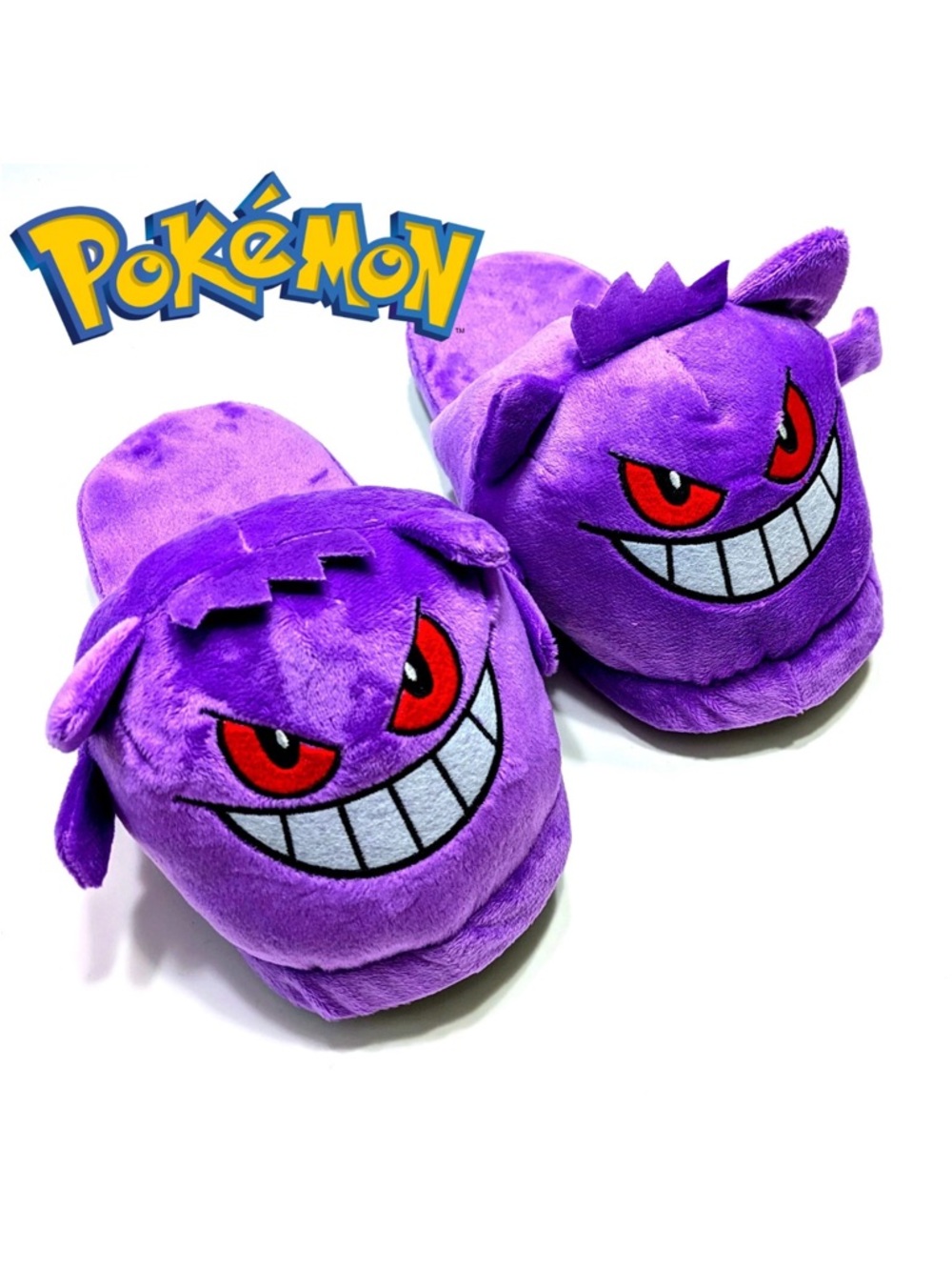 Gengar Plush Slippers - Purple Cozy Child size 3.0-6.0 - Women’s 5.0-8.5 . New